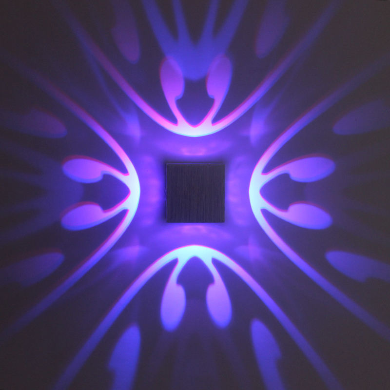 Lampe à led RVB de haute qualité Applique murale papillon à quatre côtés et veilleuse d'intérieur avec prix d'usine.