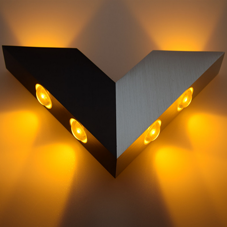 6W moderne Triangle maison applique murale Simple V forme aluminium pour la décoration d'éclairage à la maison