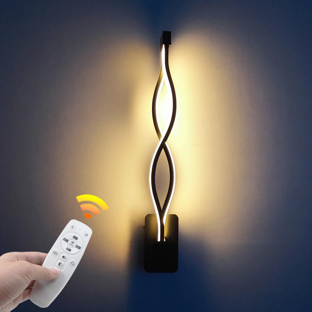 21W LED Appliques Murales Art Porche En Aluminium Décoration Lampe 2.4G Trois Couleurs Dimmable avec Contrôleur De Chevet Éclairage Lumineux