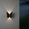 6W Papillon Forme Applique Murale Noir + Or Haut Et Bas Lumineux Lumière Extérieure Cour Jardin Salon Allée Escalier Fond Étanche Led Applique Murale