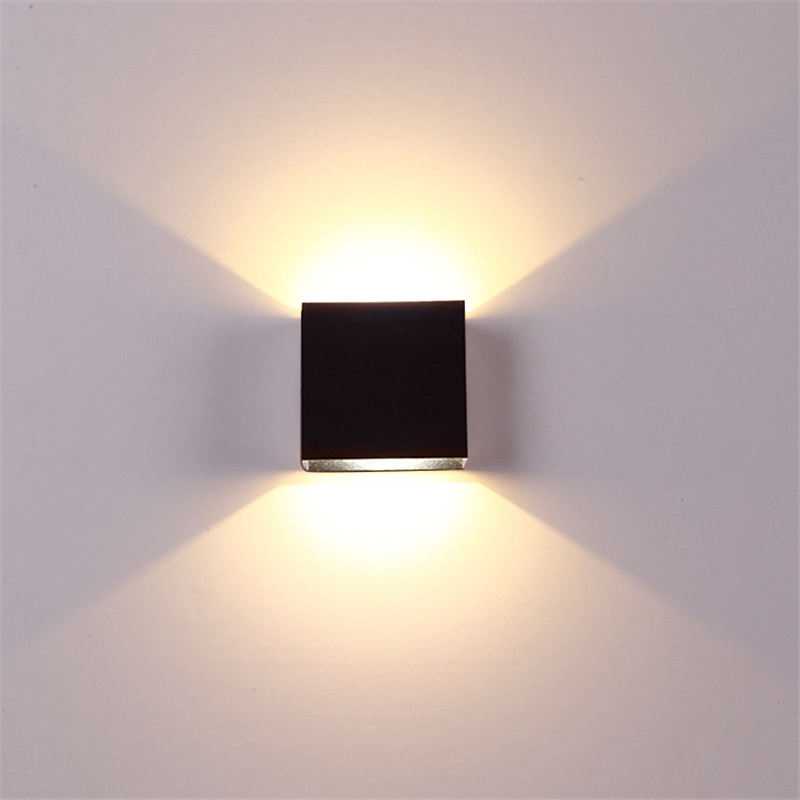 Cube CoB 6W LED haut et bas applique murale AC85-265V chambre chevet Cube applique murale intérieur en aluminium décoration luminaire