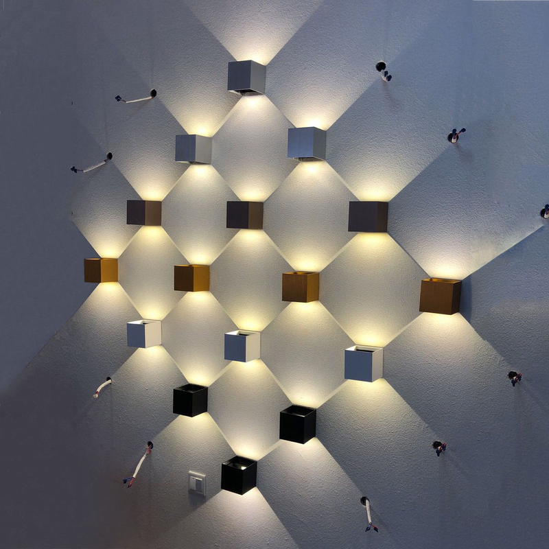 IP65 étanche 6W intérieur extérieur mur LED lampe moderne en aluminium réglable Surface monté Cube LED jardin porche maison applique murale