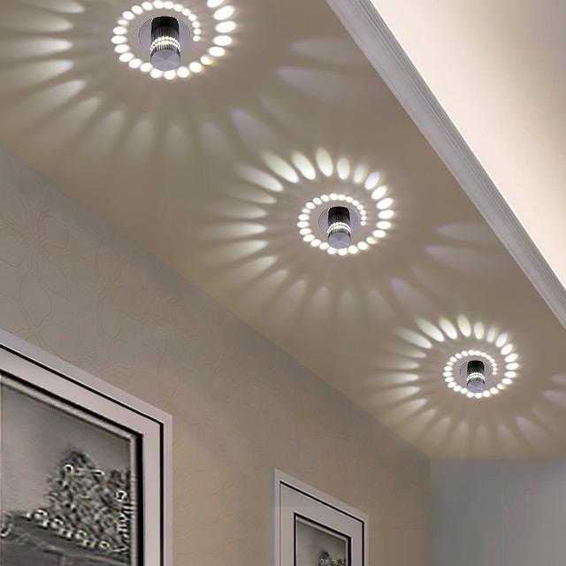 Plafonnier à trou en spirale intégré Éclairage intérieur Applique murale décorative RVB avec contrôleur