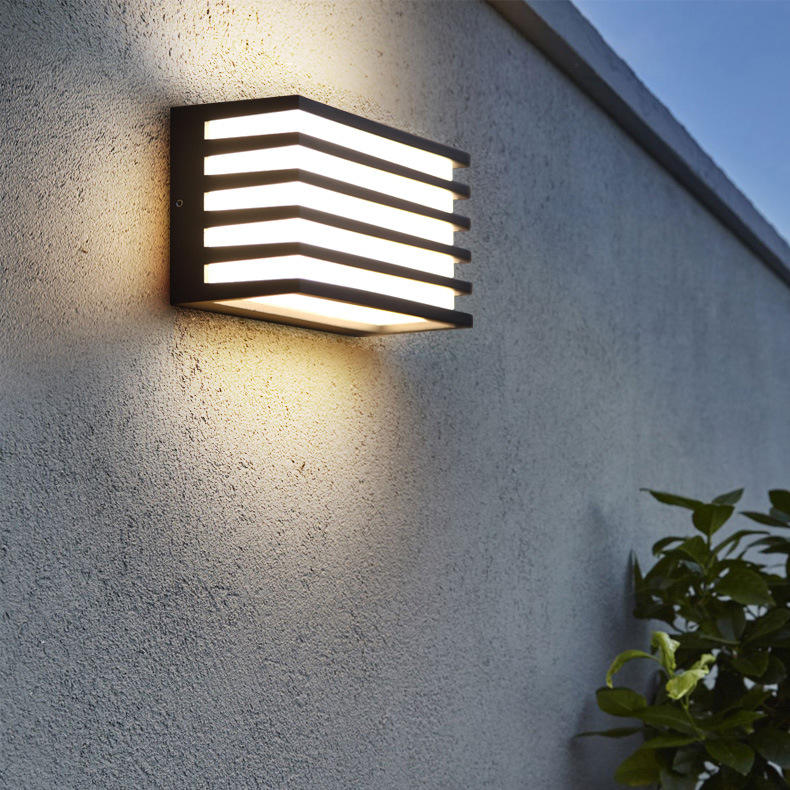 Carré rond extérieur acrylique LED applique murale Villa cour extérieur applique escalier allée couloir lampe balcon appliques