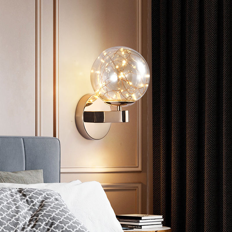 Nouvelle lampe murale de chevet étoilé nordique créatif minimaliste chambre salon lumière décorative escalier allée mur led lampe