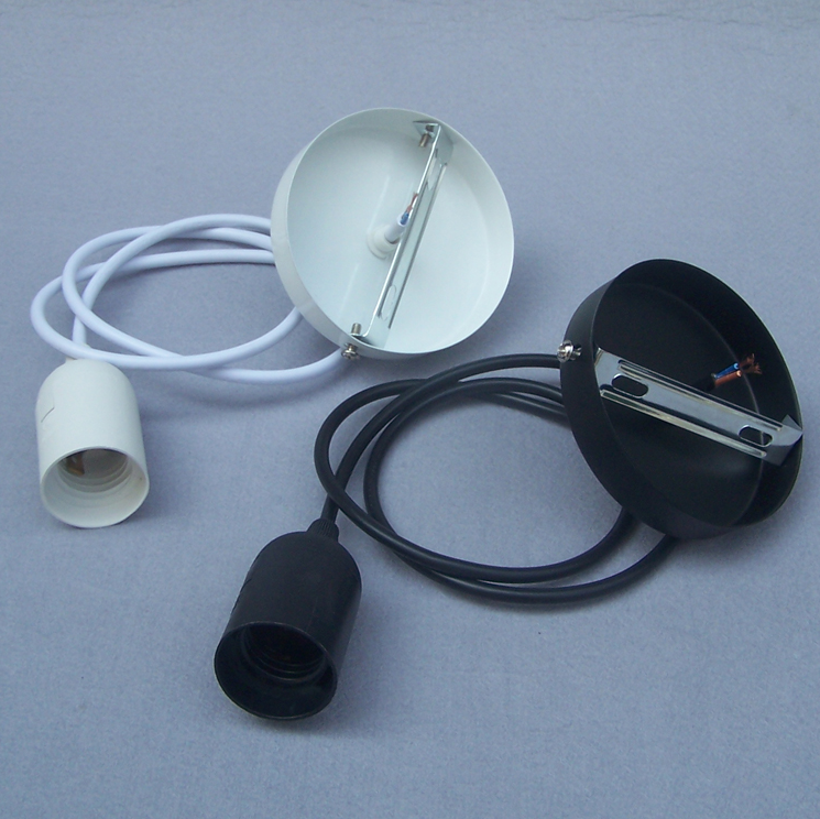 Ensemble de support de lampe en métal standard européen E27 support de lampe en fer E27 fil tressé coloré E27 kit de support de lampe de plafond