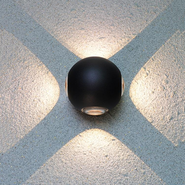 Lampe à led décorative IP65 applique murale étanche sphérique et lumière étanche extérieure moderne wandlampe en aluminium