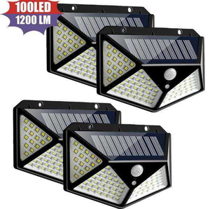 100LED applique solaire cour quatre côtés lampe solaire électroluminescente corps humain induction étanche lampe extérieure