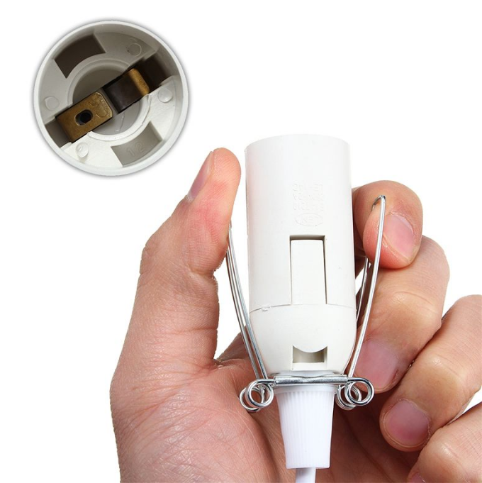 Câble de cordon d'alimentation de 1,8 m avec gradateur ON OFF Clip en métal E14 E27 Base de lampe Support de lampe à main Prise Cordon pour lampe de roche de sel