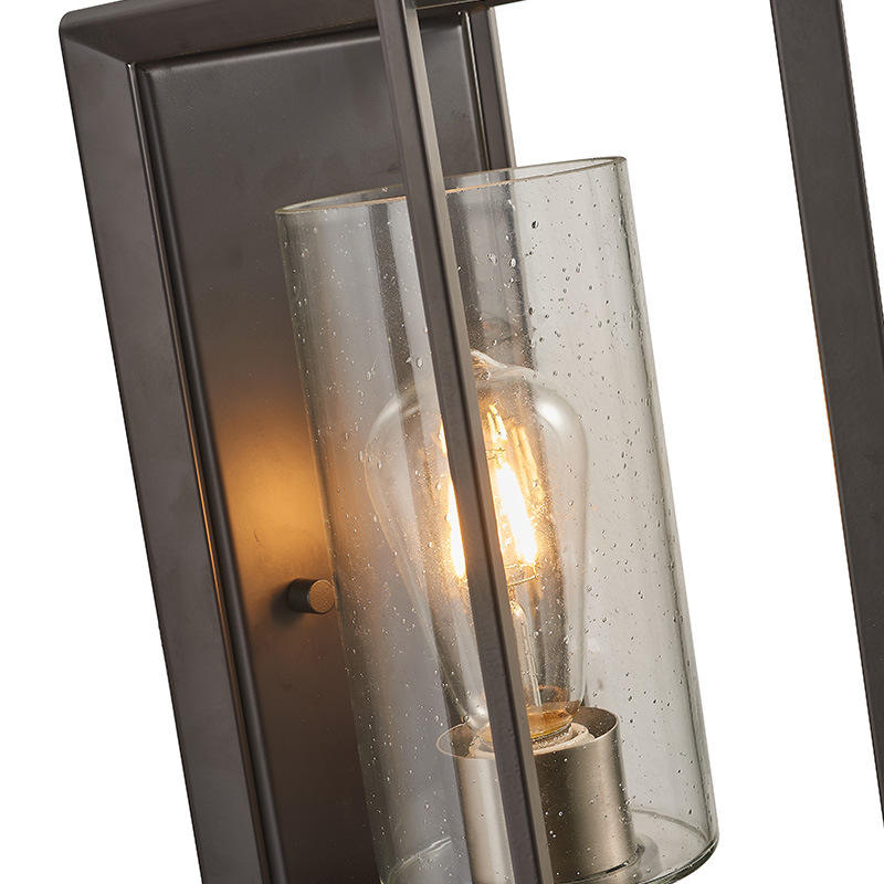 Vente chaude luminaires muraux extérieurs noir et or finition applique murale en verre semé support mural pour porche jardin lumière