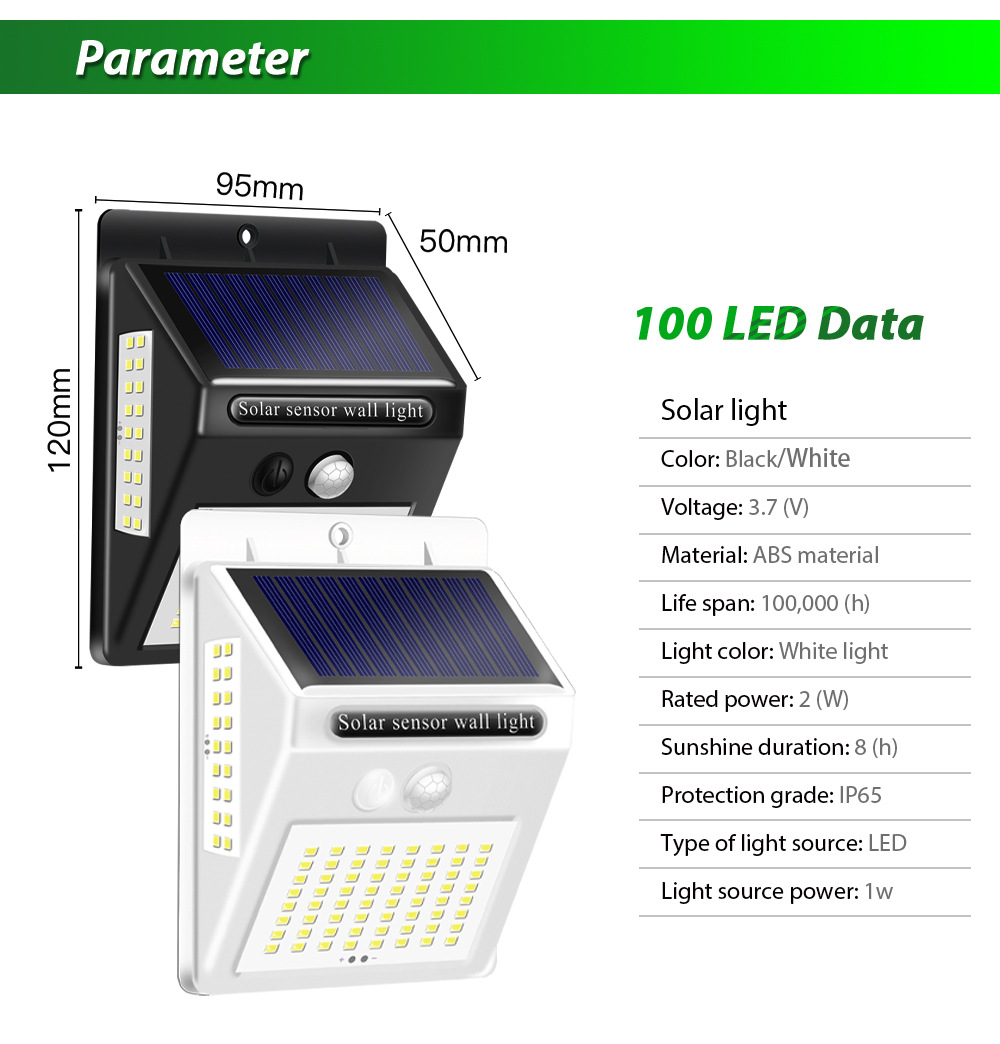 LED solaire intelligente extérieure étanche haut et bas éclairage lumineux décoration de jardin lumières solaires escaliers clôture lampe de lumière du soleil