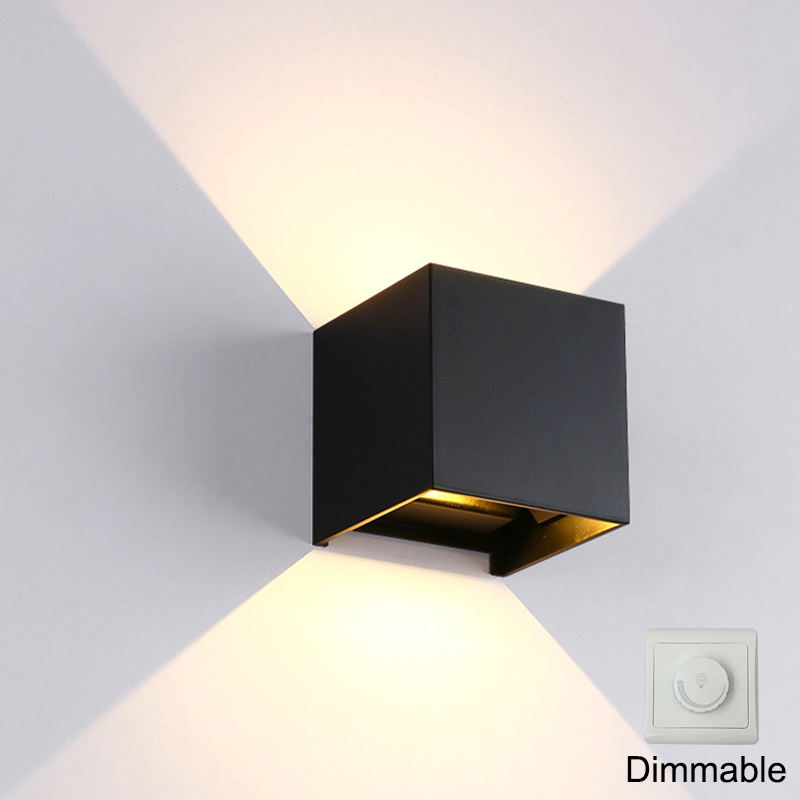 Dimmable Light Étanche Jardin 12W LED Wandlamp Brace Wall Night Light Décorer pour l'éclairage extérieur