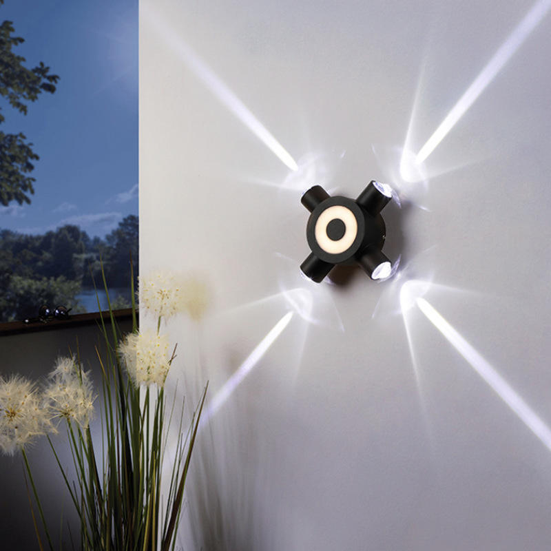 Croix étoiles design moderne Un faisceau de lumière extérieur jardin IP65 led applique murale étanche 4 W/12 W Extérieur Mur Décoratif