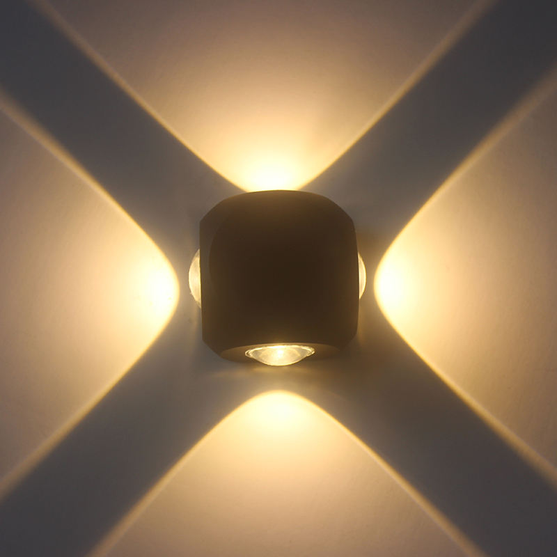 4W Led Applique Murale Extérieure Led Étanche Bâtiment Extérieur Porte Balcon Jardin Cour