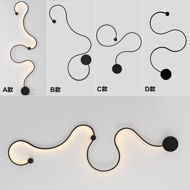 Einfache Moderne Kreative Wohnzimmerlampe Hintergrundwanddekoration Designer Lamp Speziell Geformte Nachttischlampen