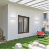  Appliques murales extérieures Lanterne montée sur jardin en aluminium Étanche Luminaire mural Led extérieur Verre de rue noir