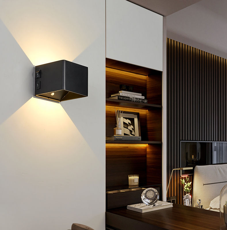 2023 USB rechargeable appliques murales maison capteur de mouvement intérieur éclairage chambre lampe de chevet couloir escalier décor lumières applique murale