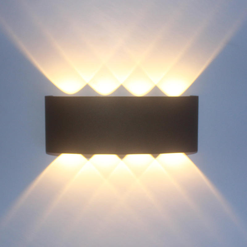 En forme d'arc extérieur étanche haut et bas LED applique murale en aluminium moderne applique murale éclairage applique murale