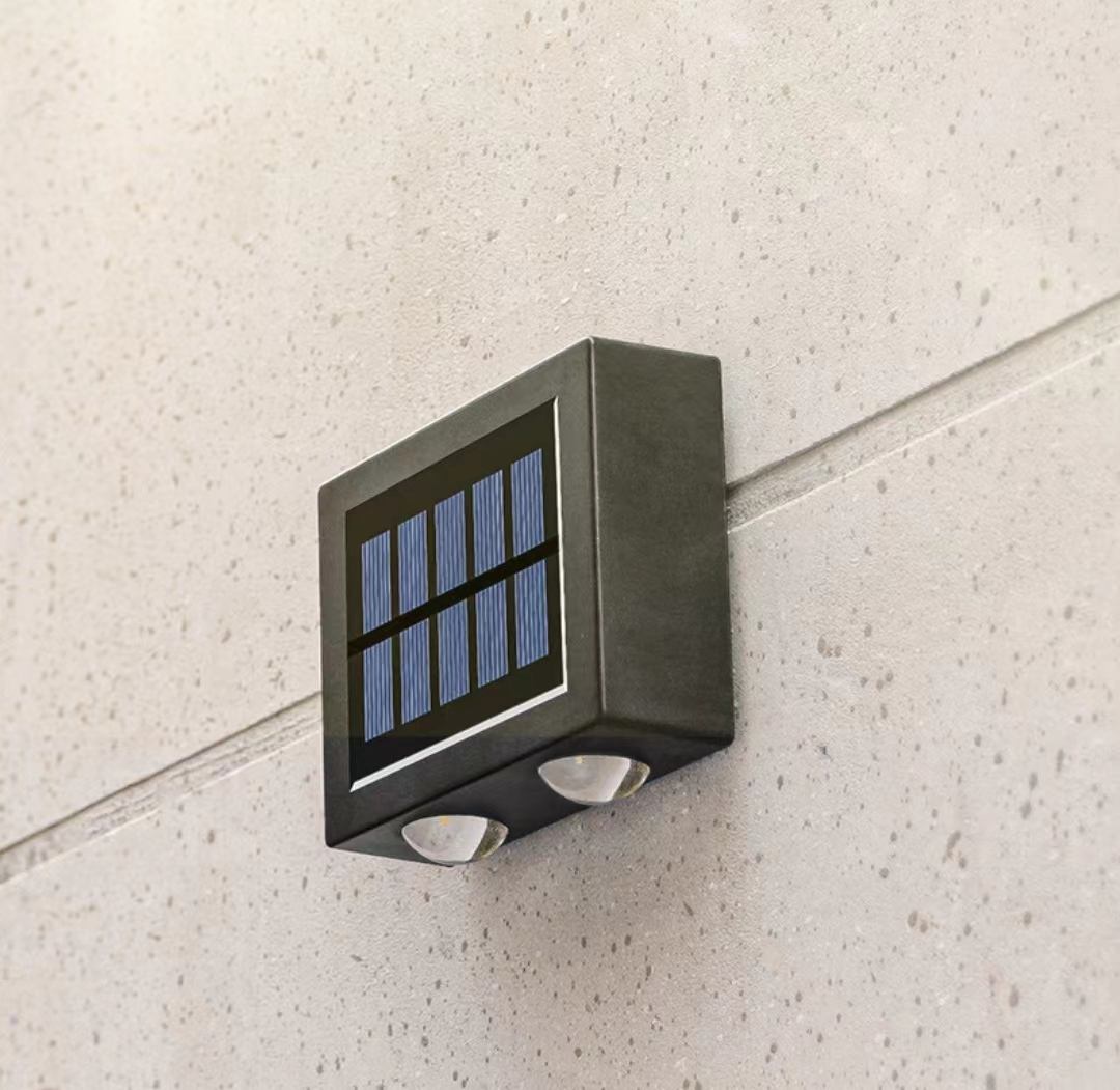 4LED haut et bas applique murale solaire décoration extérieure jardin cour maison applique murale étanche lumière solaire jardin