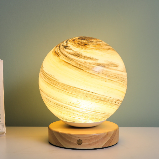 Planète lampe en verre lune Planète lampe décoration chambre chevet veilleuse Creative cadeau d'anniversaire rechargeable lampe de bureau lampe de table