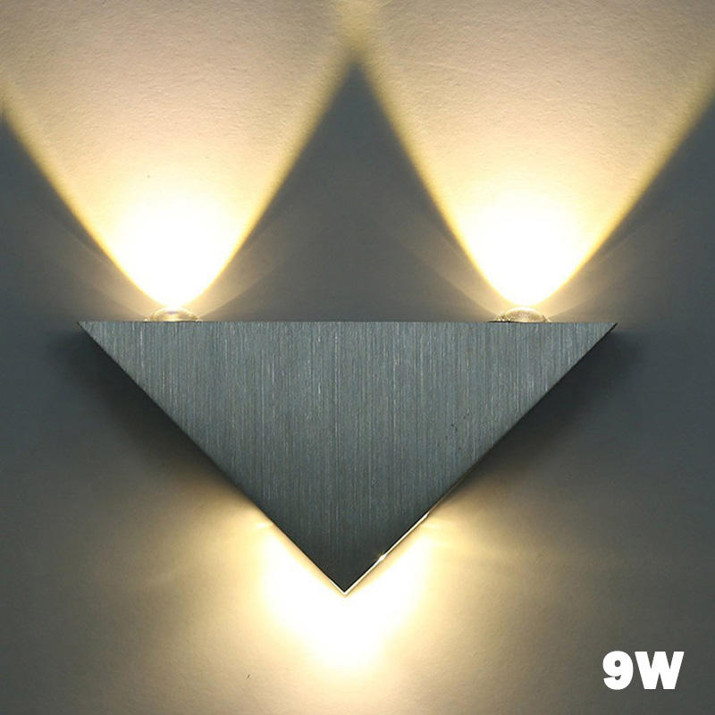 3W9W Moderne Triangle Intérieur Applique Murale LED En Aluminium pour La Décoration De La Maison luminaire mural