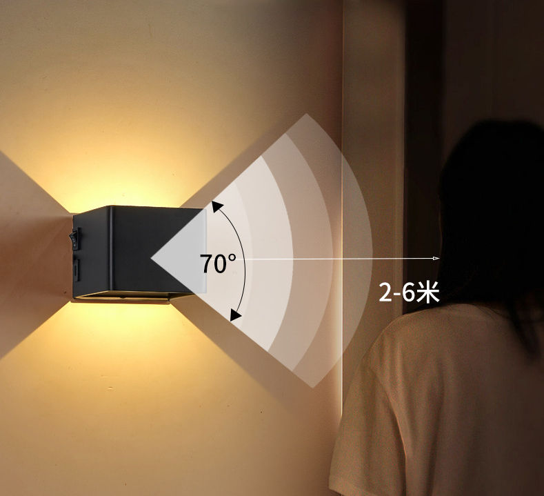 Applique Murale Intérieure USB Rechargeable Applique Murale Led Avec Détecteur De Mouvement Éclairage Intérieur Salon Chambre Couloir Veilleuses