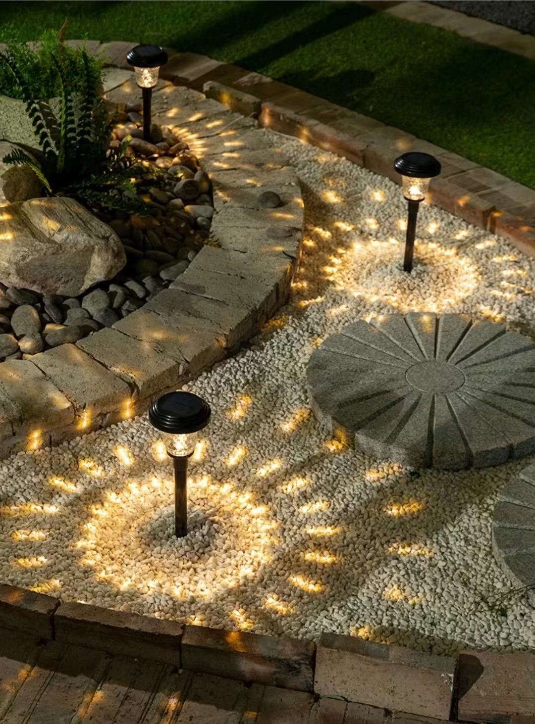 Solaire pelouse lampe verre lumière jardin paysage décoration inséré chemin lampe polysilicium monocristallin 600mah 1000MA batterie