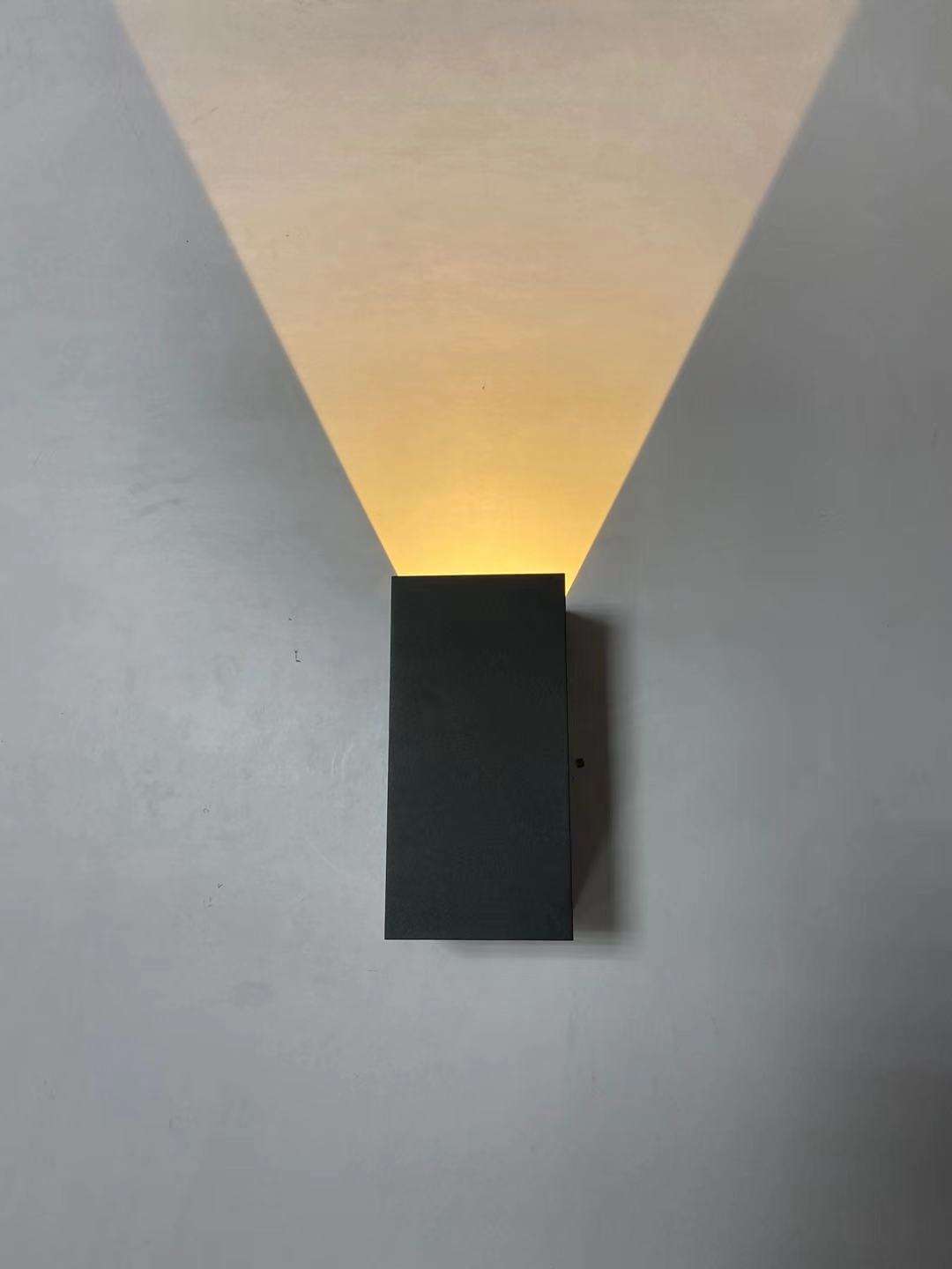 12W 20CM Noir et Blanc Cube étanche LED applique murale ip65 Applique carrée Porche Jardin Haut et Bas