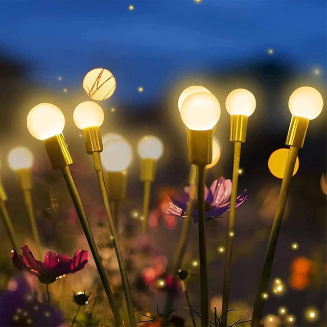 Lampe solaire Firefly Lampe solaire d'herbe led lumière solaire Lumières de paysage décoratives de jardin extérieur multi couleurs changeantes lumières de fleurs à LED à énergie solaire pour la cour