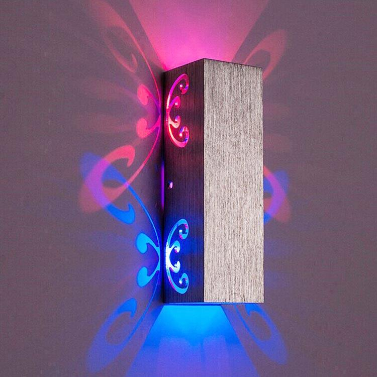 Lampe en aluminium de haute qualité 6W applique murale pour intérieur 2W papillon appliques avec télécommande veilleuse led mur de chevet 
