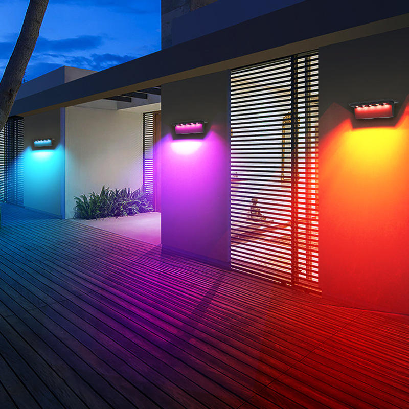 Lumière solaire étanche contrôle de la lumière intelligente lampe de lumière du soleil extérieure pour jardin rue paysage balcon décor applique solaire