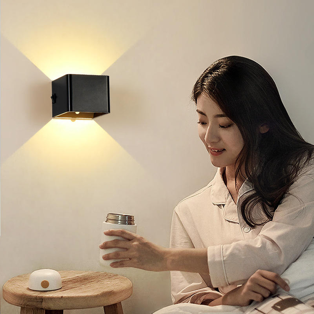 LED charge applique chambre tête de lit détection humaine dortoir USB pas de câblage pas de poinçonnage couloir couloir petite veilleuse