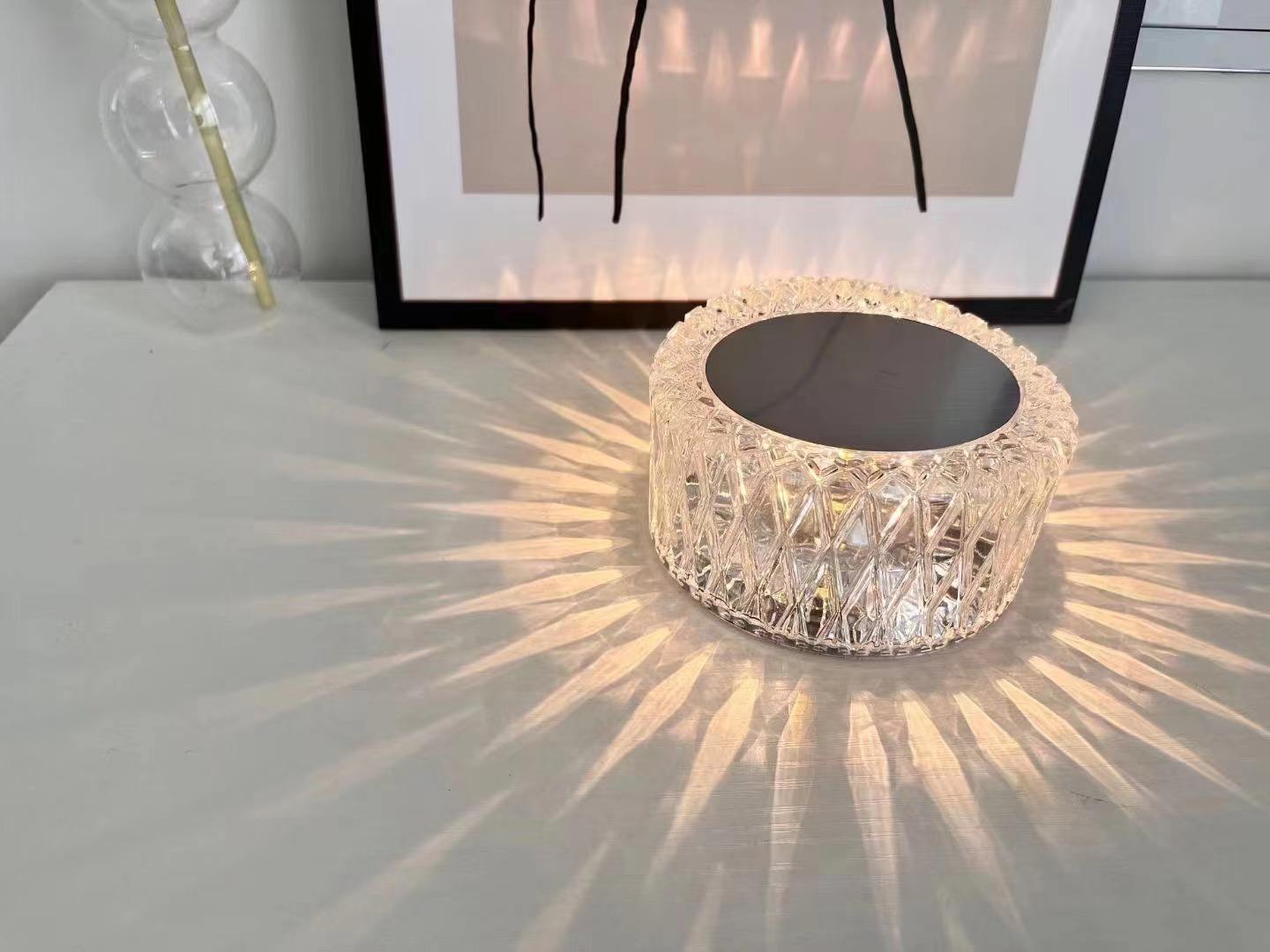 Lampe de table en acrylique Lampe de table en cristal Lampe de table 3D lampe de table en acrylique transparent lampe de table transparente cadeau d'entreprise