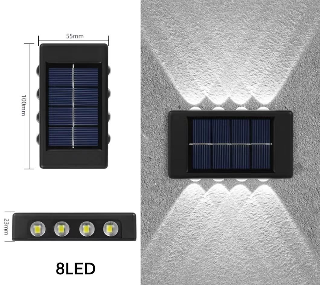4LED 6LED 8LED 10LED 12LED 16LED haut et bas applique murale solaire décoration extérieure jardin cour maison applique murale étanche