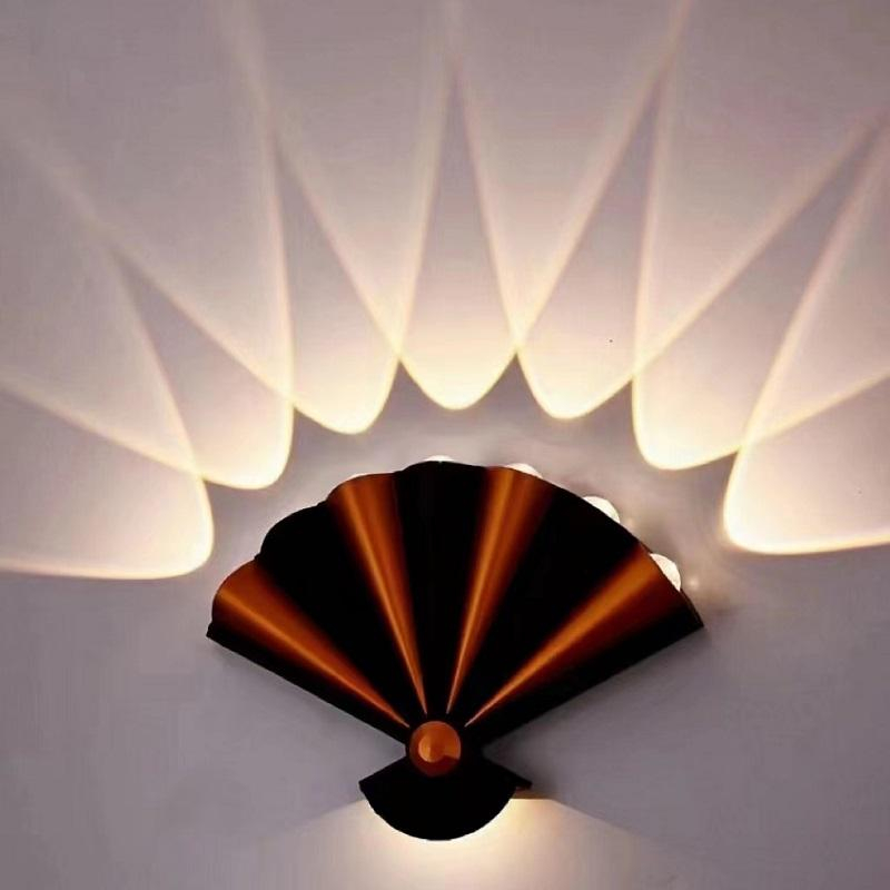 Nouveau Style 8W noir or nordique personnalité applique Simple Led salon fond rond applique hôtel minimaliste