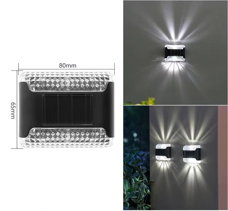 Transparent haut et bas solaire applique extérieure étanche ménage jardin terrasse balcon atmosphère décor lumière