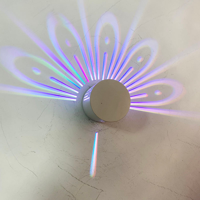 Creative paon Projection lampe télécommande tactile rvb coloré Led fond veilleuse Animal applique murale maison déco pour chambre