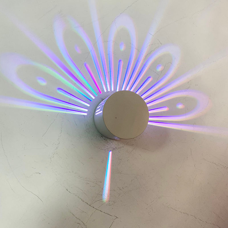 Creative paon Projection lampe télécommande tactile rvb coloré Led fond veilleuse Animal applique murale maison déco pour chambre
