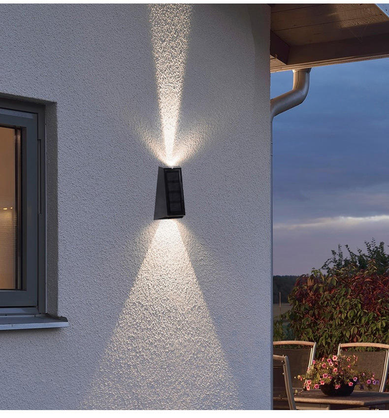 Lèche mur solaire extérieur jardin maison applique étanche haut et bas éclairage lampe Villa décorative jardin applique murale