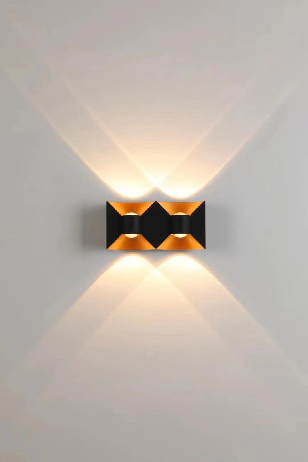 6W 12W Bow applique murale LED étanche applique murale jardin ménage lumières décoratives prix usine boîtier noir et blanc