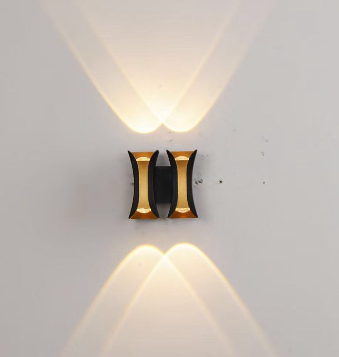 Nouveau étanche LED noir longue bande applique murale pour RGB extérieur balcon en aluminium porche jardin applique Villa applique murale Luminaire