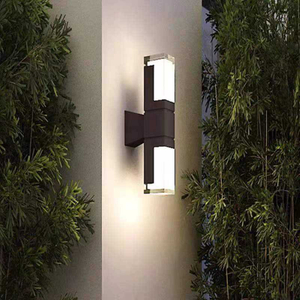 LED Double-tête Applique Carré Extérieur Escaliers Allée Étanche Acrylique Creative Extérieur Mur Lumière Cour Balcon Applique