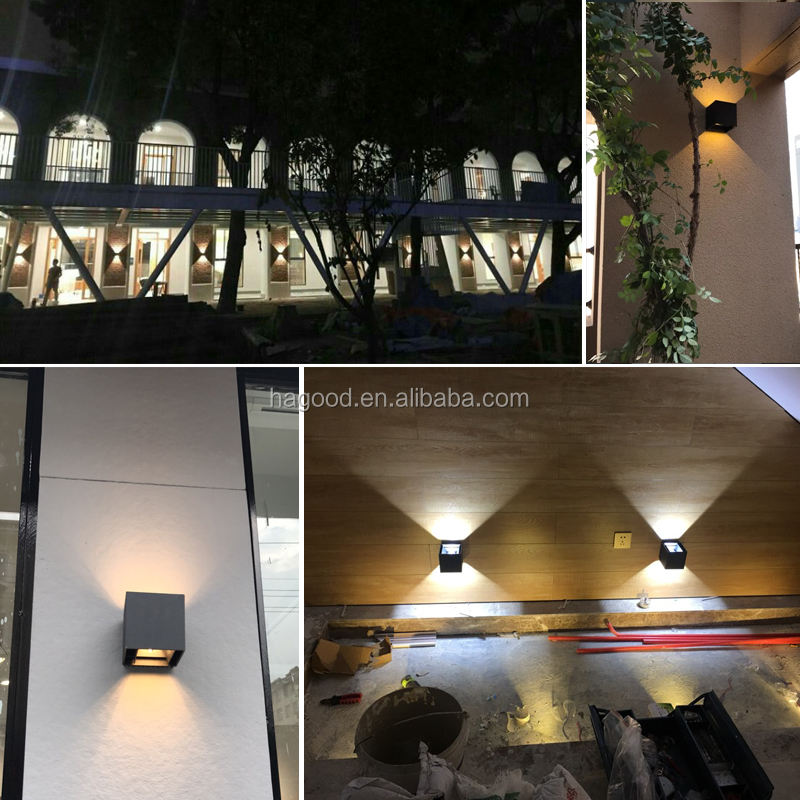 Style industriel 12W AC85-265V Étanche IP65 Faisceau Réglable En Aluminium Extérieur LED Cube Étanche Applique Murale
