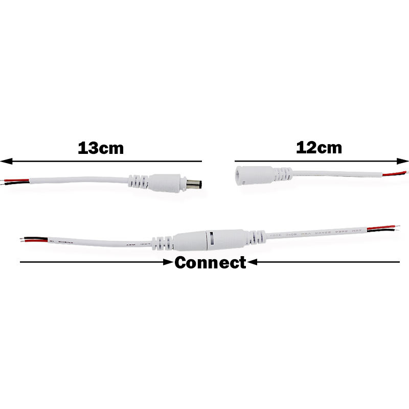 Ligne de prise de tête mâle et femelle cc connecteur d'alimentation cc boucle de verrouillage de l'adaptateur ligne de connecteur de câblage d'alimentation