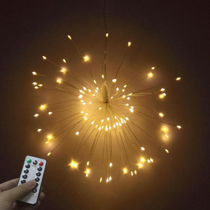 Feux d'artifice en plein air fil de cuivre LED chaîne 100leds étanche guirlande lumineuse de Noël suspendu décoration lumières alimenté par batterie
