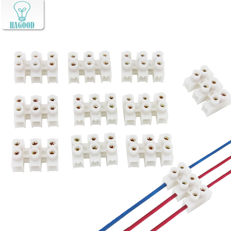 Bornier à 3 chiffres 10A connecteur à vis sans soudure connecteur rapide ignifuge adapté aux équipements d'accessoires