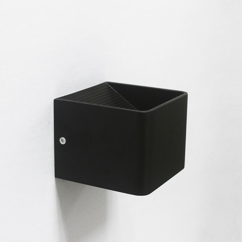Applique murale en céramique noire 3W Cube Led de haut en bas pour décoration intérieure avec éclairage moderne de lampe de mur de prix d'usine
