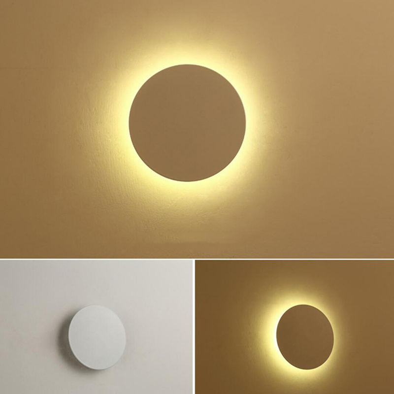 Applique murale intérieure LED forme ronde allée lumière mur extérieur balcon couloir aluminium vanité lumière petites lampes de chevet