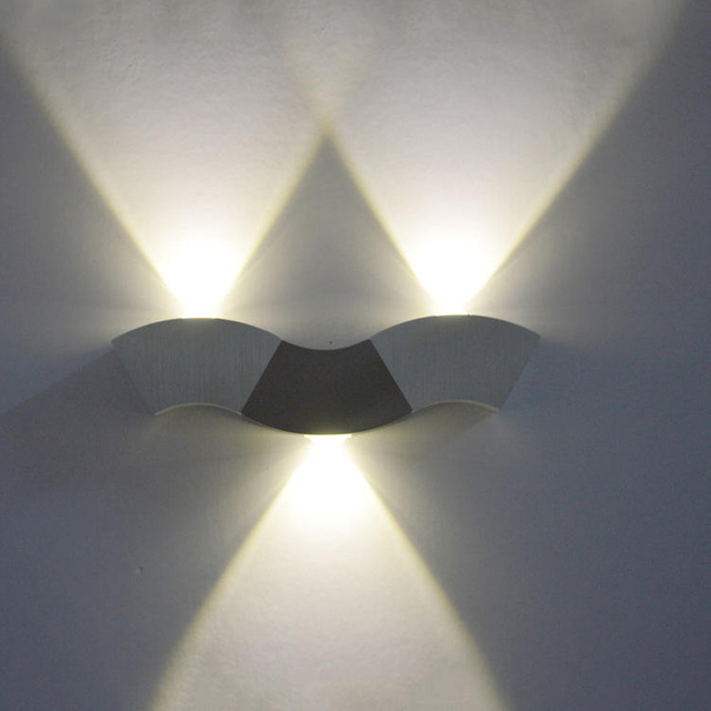 6W LED appliques murales intérieures Up and Down applique murale éclairage intérieur led en aluminium Hall lampe applique murale argent blanc froid