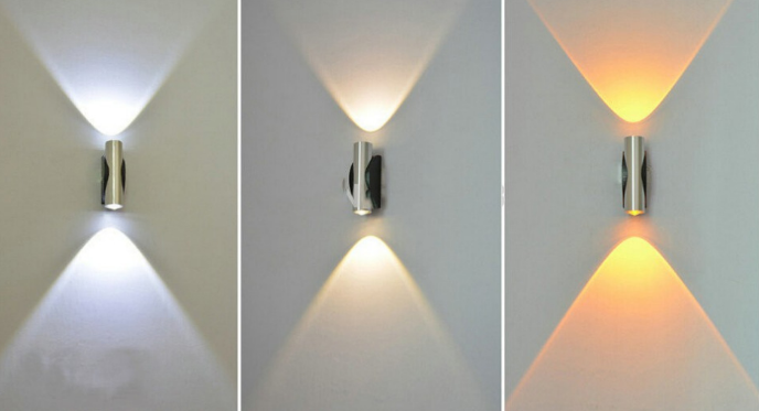 Lampe à led décorative moderne applique murale droite courte et applique murale d'éclairage intérieur de restaurant applique murale haut et bas